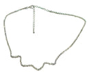 Set of 2 for a Layer Look 1 Wavy Crystal Chain + 2nd Chain w. Fashion Tahiti Pearl Pendant