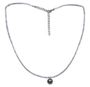 Set of 2 for a Layer Look 1 Wavy Crystal Chain + 2nd Chain w. Fashion Tahiti Pearl Pendant