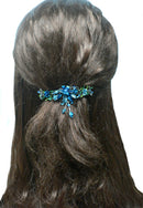 Set of 2 Large Crystal Flower Barrette with Hanging Ornament