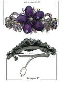 Set of 2 Bella Large Barrettes Colorful Beads Sparkly Crystal Thick Hair Hairclip U0052-2
