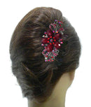 Set of 2 Bella Large Barrettes Colorful Beads Sparkly Crystal Thick Hair Hairclip U0052-2