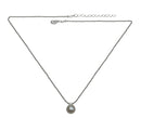 Necklace Silver Plated Chain Imitation Pearl Pendant South Seas Black or Creme Color 85500p