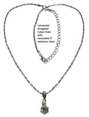 Bella Necklace Chain and CZ Solitaire Stone Pendant AC85800-1cryWhite