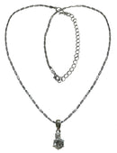 Bella Necklace Chain and CZ Solitaire Stone Pendant AC85800-1cryWhite