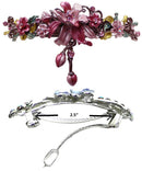 Bella Large Crystal Flower Barrette with Hanging Ornament
