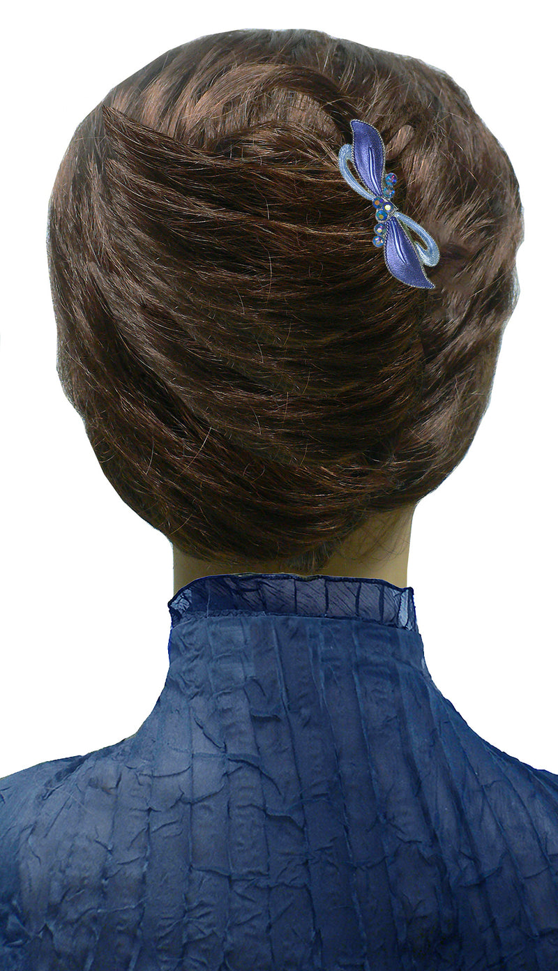 Set of 8 Crystal Barrettes Combo 4 Styles French Clip Hand Painted Barrettes 4 Pair NF500/YY1/12//GL10-NF1