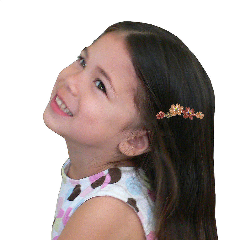 Set of 8 Crystal Barrettes Combo 4 Styles French Clip Hand Painted Barrettes 4 Pair NF500/YY1/12//GL10-NF1