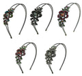 Set of 5,  Set of 6 Crystal Flower Headbands Resilient Metal Wire Hairband Headbands U86121-0119-5-6