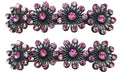 Set of 2 Crystal Barrettes Design of 4 Flower 2 Colors or Pair of Same Color #5A86550-1