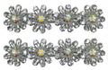 Set of 2 Crystal Barrettes Design of 4 Flower 2 Colors or Pair of Same Color #5A86550-1