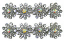 Set of 2 Crystal Barrettes Design of 4 Flower 2 Colors or Pair of Same Color