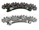 Set of 2 Crystal Barrettes Design of 4 Flower 2 Colors or Pair of Same Color