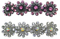 Set of 2 Crystal Barrettes Design of 4 Flower 2 Colors or Pair of Same Color #5A86550-1
