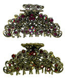 Set of 2 Butterfly Hair Claws Metal Jaw Claw Clips RW86410-6132-2