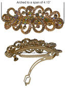 Large Crystal Ribbon Barrettes Dazzled w. Aurore Boreale crystals RW6359