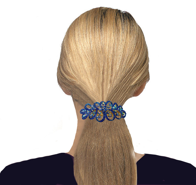 Combo Set of 4 4 Gorgeous Barrettes in 2 to 4 Unique Styles for Thick Hair 0052/17-4-