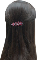 Set of 8 Crystal Barrettes Combo 4 Styles French Clip Hand Painted Barrettes 4 Pair NF500/YY1/12//GL10-NF1