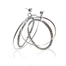 Set of 6 Brand jcgy Crystal Double Hoops Earrings Movement Earrings AD89800-8131-6