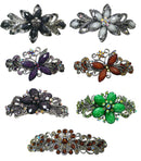 Bella Set of 7 Large Barrettes Combo 4 Styles Sparkly Crystal Barrettes 0053-7