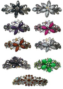 Bella Set of 9 Large Thick Hair Combo 4 Unique Styles Sparkly Crystal Barrettes 0014-52-53-9