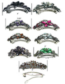 Bella Set of 9 Large Thick Hair Combo 4 Unique Styles Sparkly Crystal Barrettes 0014-52-53-9