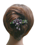 Set of 2 Large Crystal Flower Barrette with Hanging Ornament