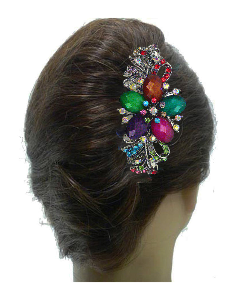 Combo Set of 4 4 Gorgeous Barrettes in 2 to 4 Unique Styles for Thick Hair 0052/17-4-