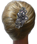 Set of 2 Bella Large Barrettes Colorful Beads Sparkly Crystal Thick Hair Hairclip U0052-2