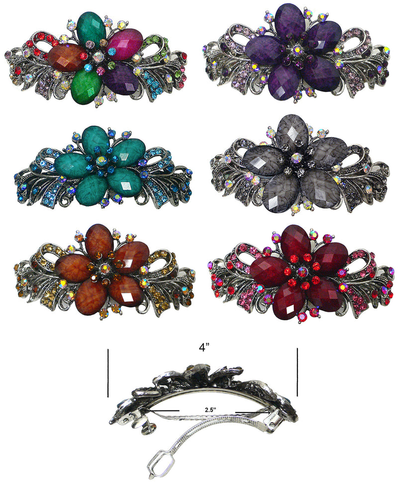 Set of 6 Bella Large Barrettes Thick Hair Hairclips U86012-0052-6