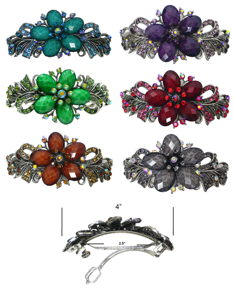 Set of 6 Bella Large Barrettes Thick Hair Hairclips U86012-0052-6