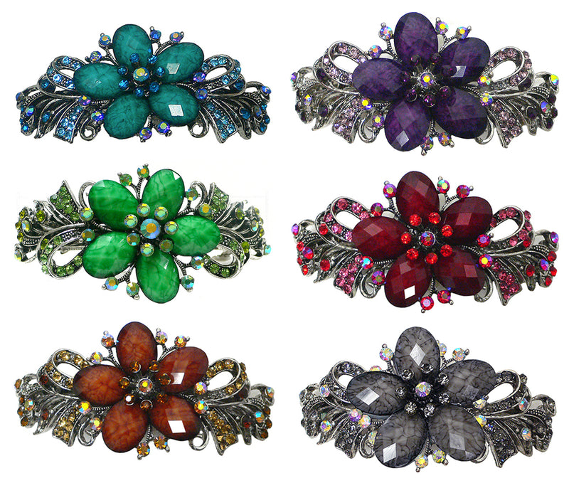 Set of 6 Bella Large Barrettes Thick Hair Hairclips U86012-0052-6