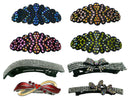 Set of 8, 8 Count, Crystal Barrettes Combo 5 Styles French Clip NM2BFYY012-4001b-8