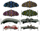 Set of 8, 8 Count, Crystal Barrettes Combo 5 Styles French Clip NM2BFYY012-4001b-8
