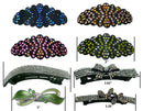 Set of 8, 8 Count, Crystal Barrettes Combo 5 Styles French Clip NM2BFYY012-4001b-8