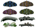 Set of 8, 8 Count, Crystal Barrettes Combo 5 Styles French Clip NM2BFYY012-4001b-8