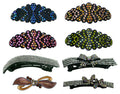 Set of 8, 8 Count, Crystal Barrettes Combo 5 Styles French Clip NM2BFYY012-4001b-8