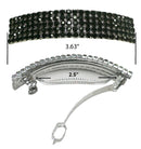 Set of 5 Bella Large Rectangular Bar Crystal Barrette Hair Clip,  U86900-0004-5