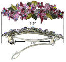 Bella Crystal Flower Barrette Metal French Clip Hair Clip