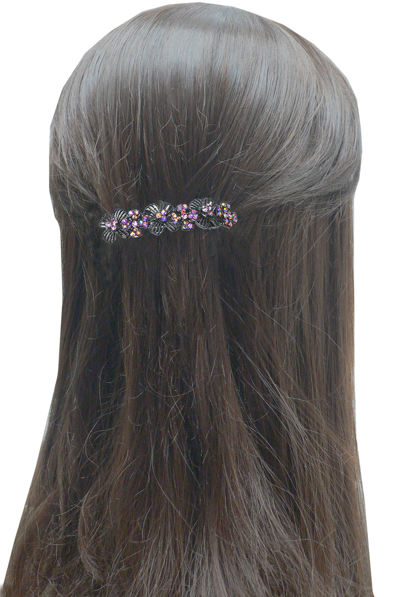 Bella Metal Crystal Barrette Sparkly Aurore Boreale YY86800-4