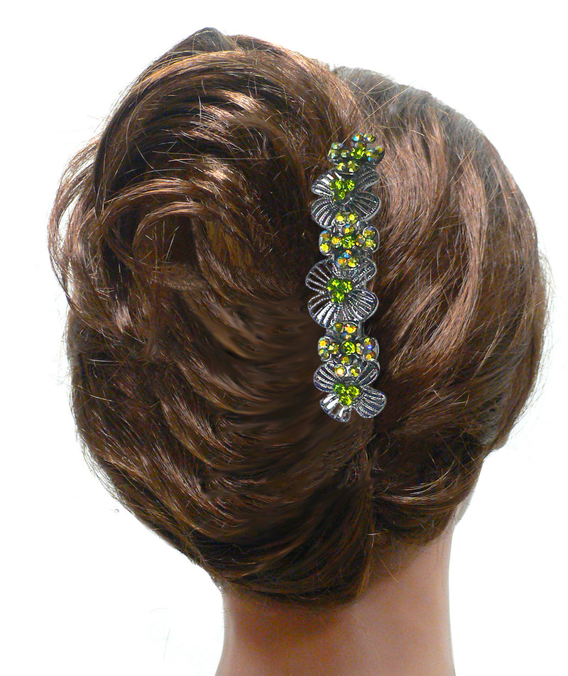 Bella Metal Crystal Barrette Sparkly Aurore Boreale YY86800-4