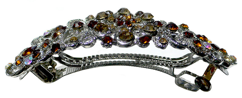 Bella Set of 7 Large Barrettes Combo 4 Styles Sparkly Crystal Barrettes 0053-7