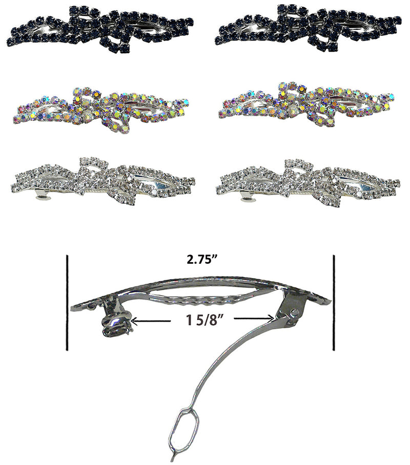 Pair of Barrettes Decked with Sparkling Stones U86420-0927-pr