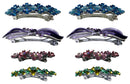 Set of 8 Crystal Barrettes Combo 4 Styles French Clip Hand Painted Barrettes 4 Pair NF500/YY1/12//GL10-NF1