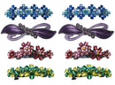 Set of 8 Crystal Barrettes Combo 4 Styles French Clip Hand Painted Barrettes 4 Pair NF500/YY1/12//GL10-NF1