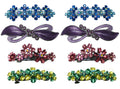 Set of 8 Crystal Barrettes Combo 4 Styles French Clip Hand Painted Barrettes 4 Pair NF500/YY1/12//GL10-NF1