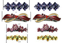 Set of 8 Crystal Barrettes Combo 4 Styles French Clip Hand Painted Barrettes 4 Pair NF500/YY1/12//GL10-NF1
