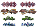 Set of 8 Crystal Barrettes Combo 4 Styles French Clip Hand Painted Barrettes 4 Pair NF500/YY1/12//GL10-NF1
