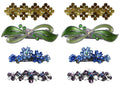 Set of 8 Crystal Barrettes Combo 4 Styles French Clip Hand Painted Barrettes 4 Pair NF500/YY1/12//GL10-NF1