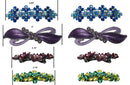 Set of 8 Crystal Barrettes Combo 4 Styles French Clip Hand Painted Barrettes 4 Pair NF500/YY1/12//GL10-NF1