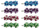 Set of 8, Daisy Flower Barrettes Snap Hair Clips for Thin Hair 2 Ea 4 Colors 4 prs RW86500-11-8